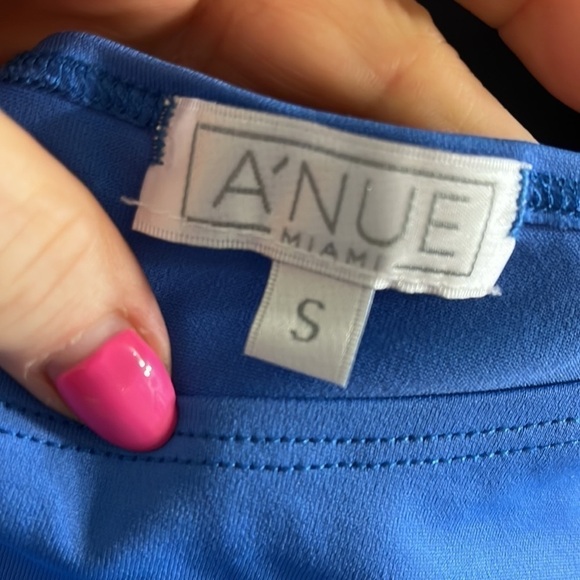 A’nue Miami Perfect Crew Long Sleeve Shirt Tee Top Soft Fabric French Blue Small - Picture 6 of 10